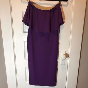 Misguided Sleeveless Frill Midi Dress Plum